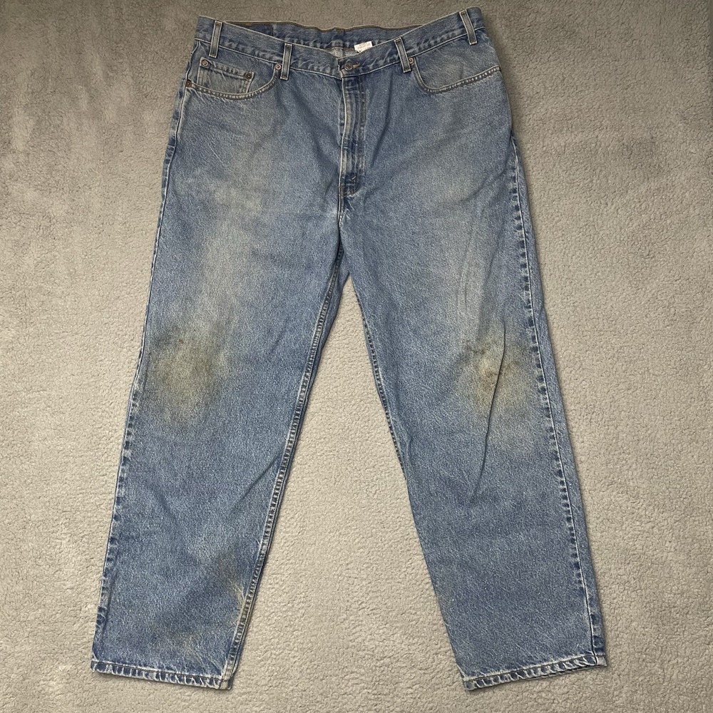 Vintage Levi's 468 Jeans Mens 42x30 Light Blue Relaxed Straight Denim Pants VTG